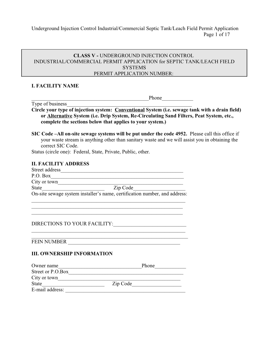 Underground Injection Control Permit Ap