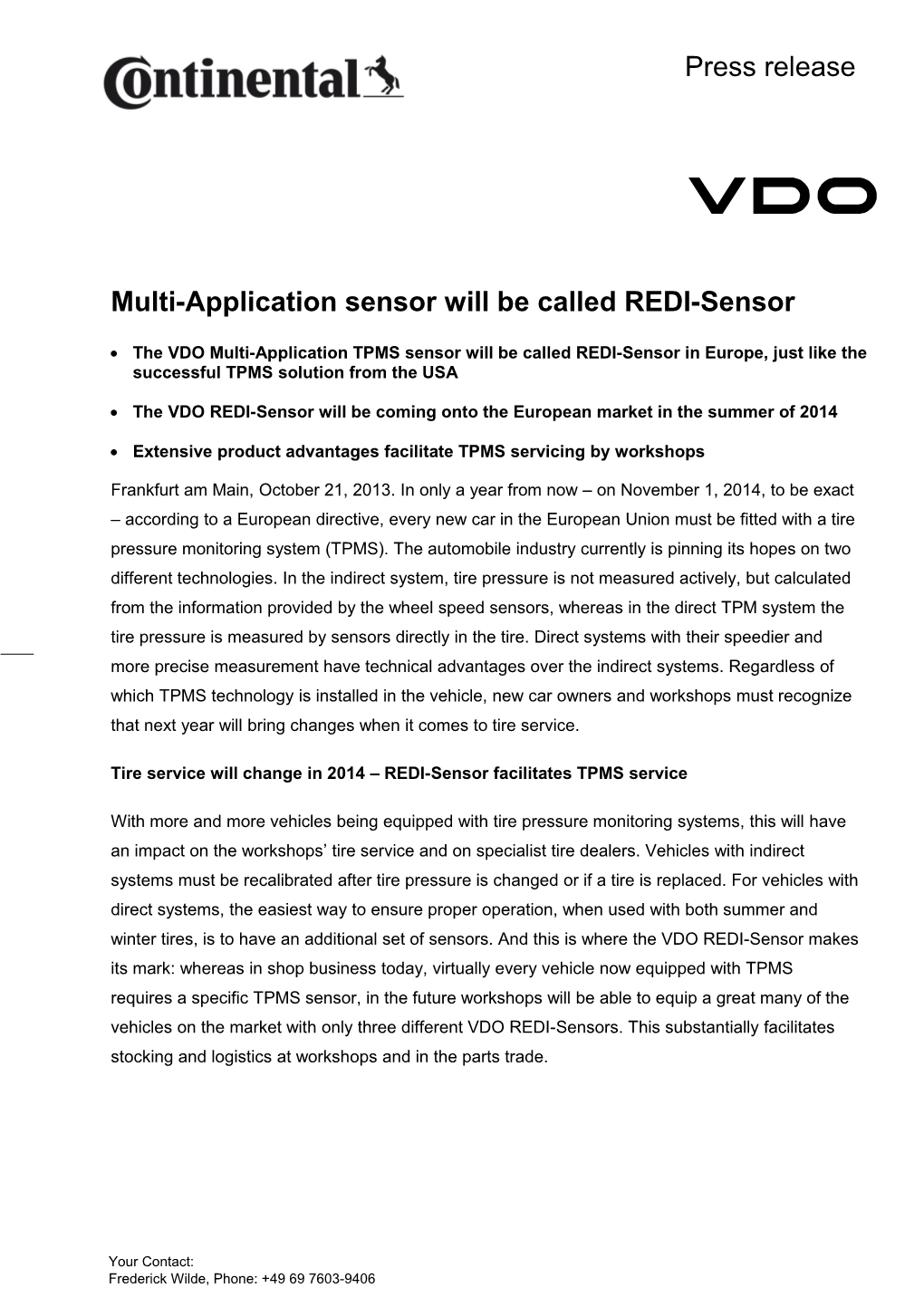 Multi-Application Sensor Will Be Called REDI-Sensor