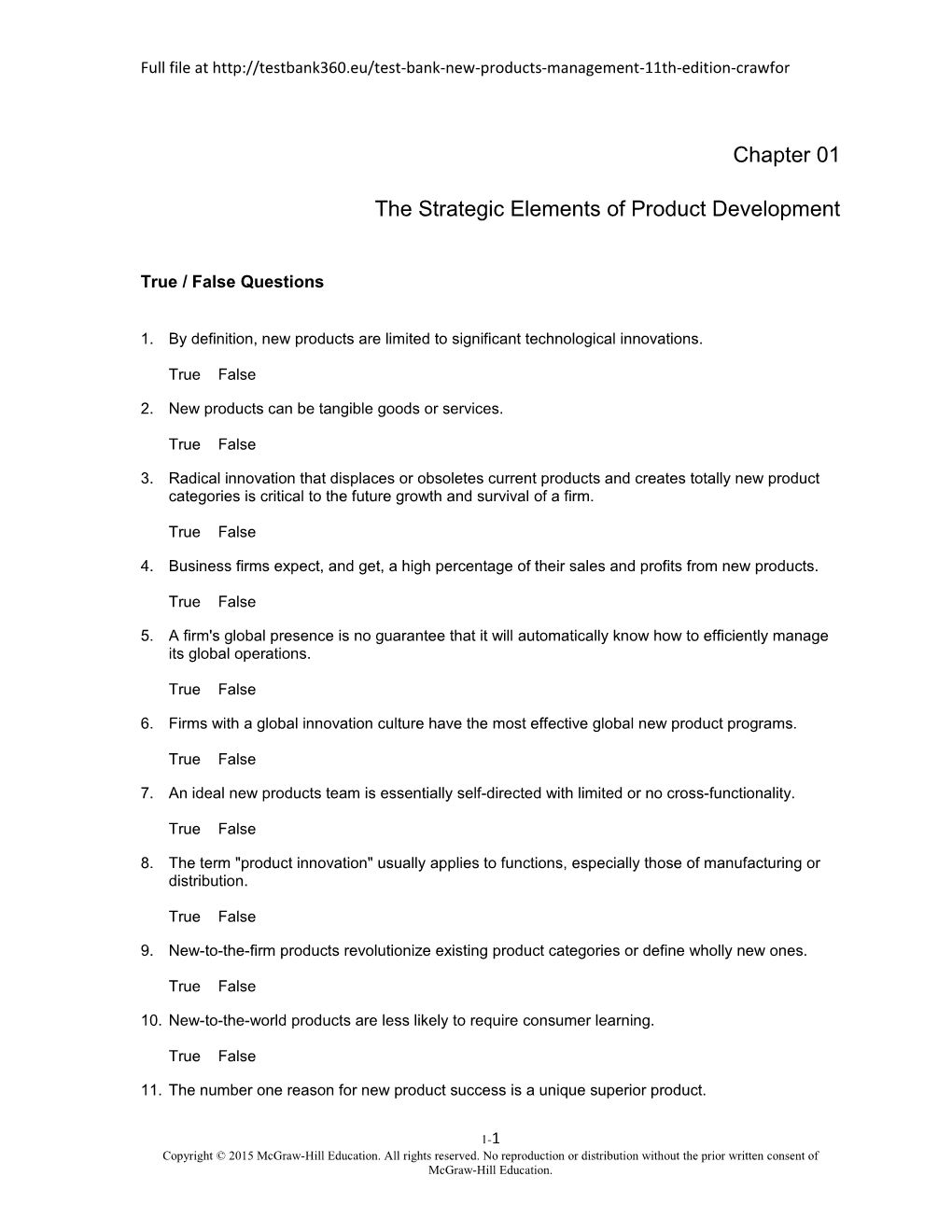 The Strategic Elements of Product Development