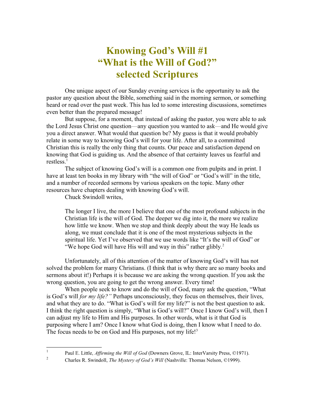 Will of God #1
