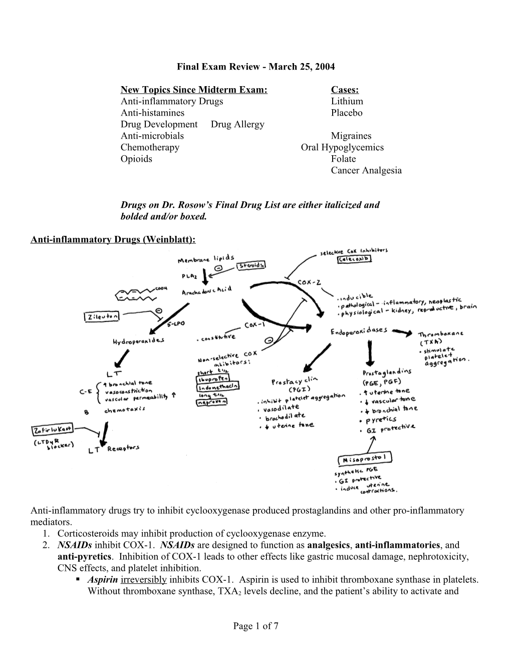 New Topics Since Midterm Exam:Cases