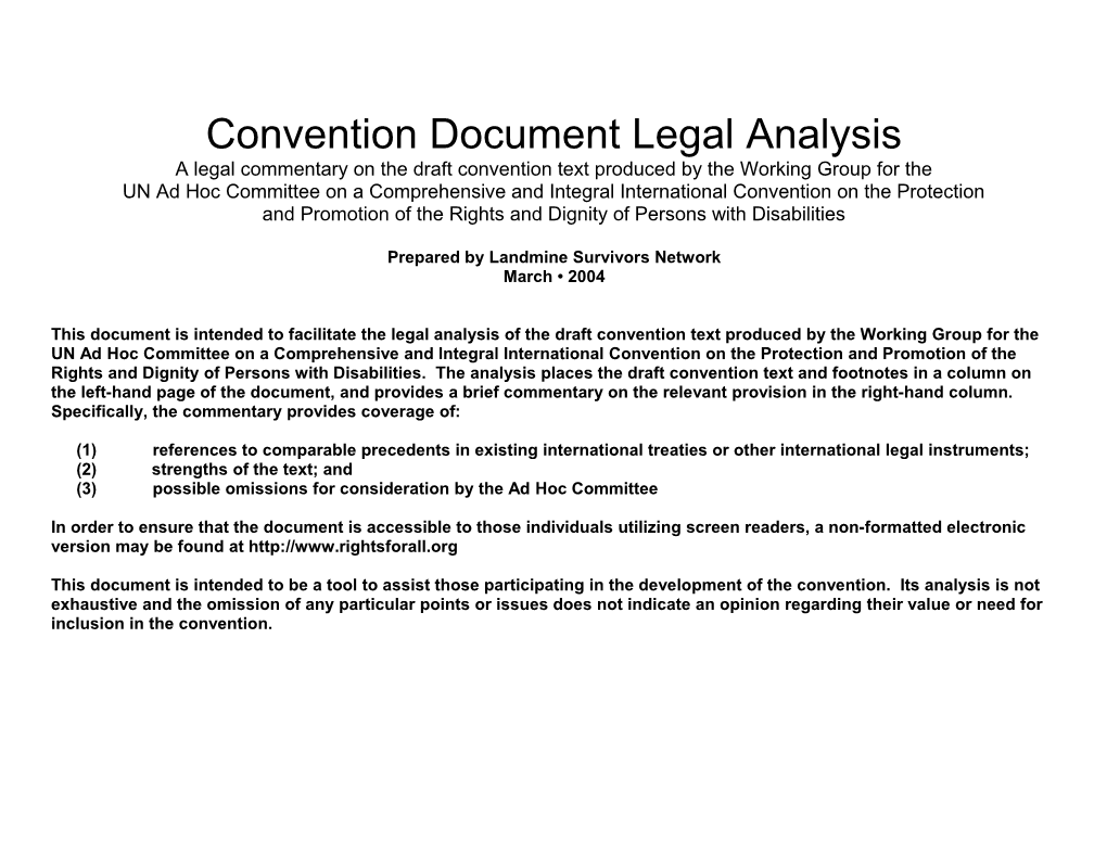 Convention Document Legal Analysis