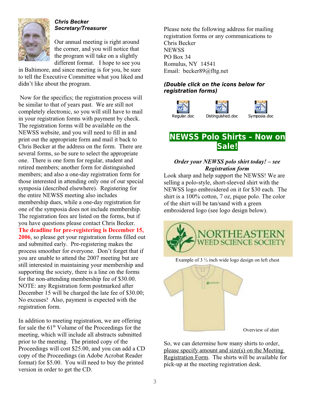NORTHEASTERN WEED SCIENCE SOCIETY Newsletter