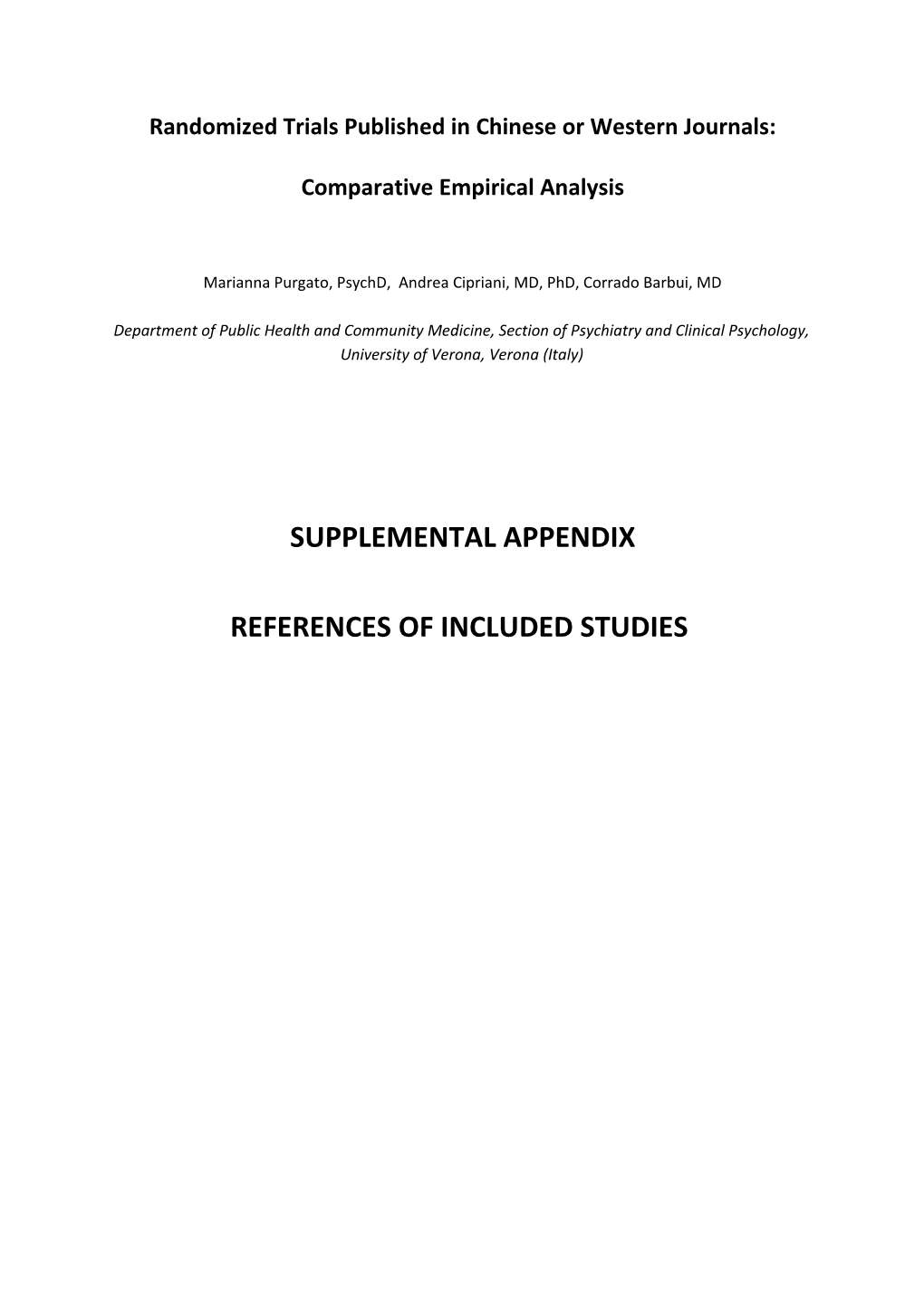 Randomized Trials Published in Chinese Or Western Journals:Comparative Empirical Analysis