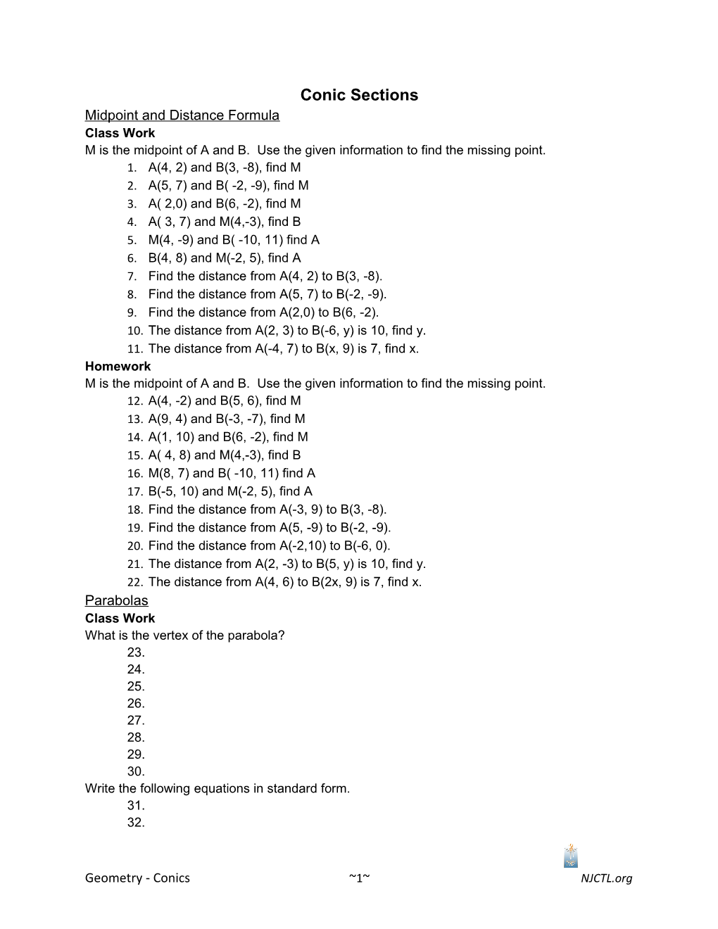 Midpoint and Distance Formula