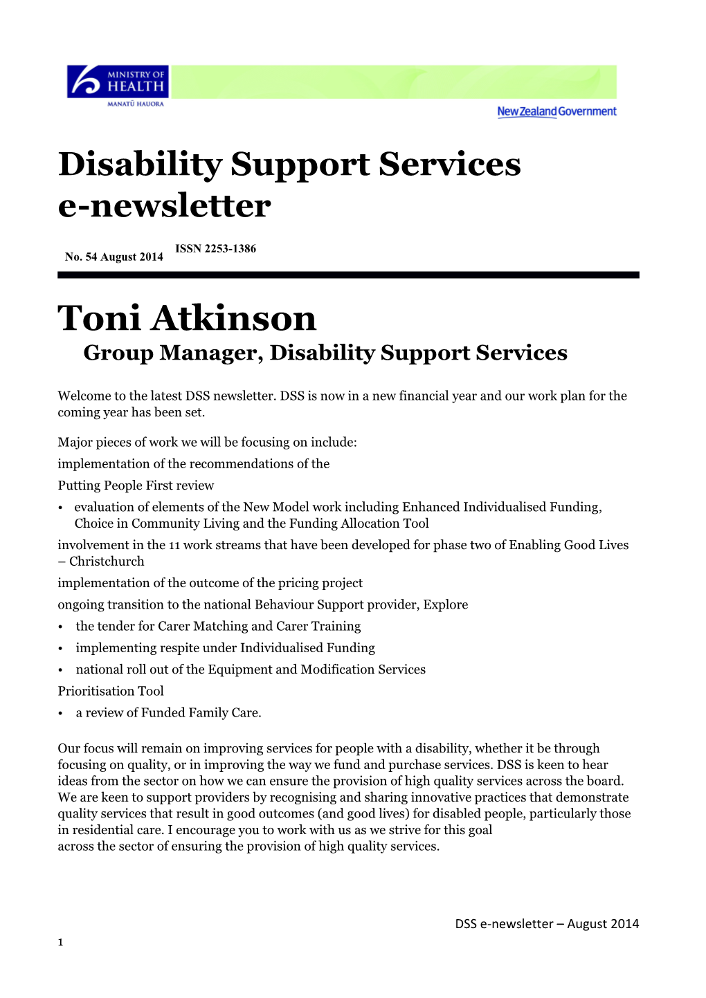 Toni Atkinsongroup Manager, Disability Support Services