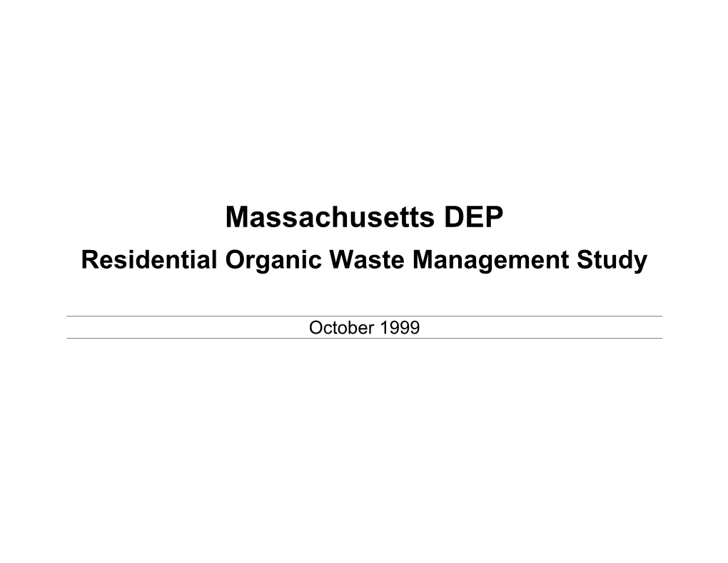 Residential Organic Waste Management Study