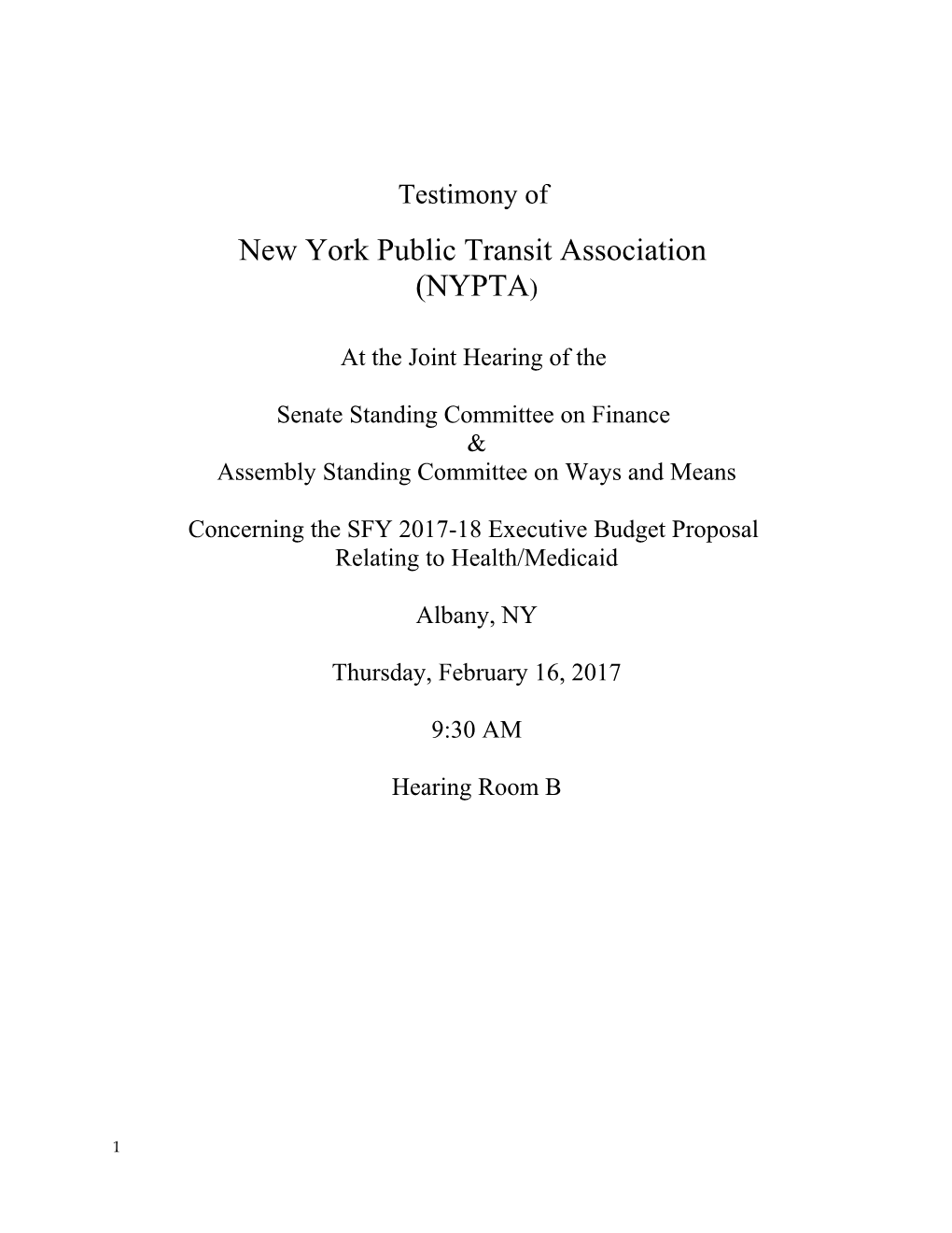 New York Public Transit Association