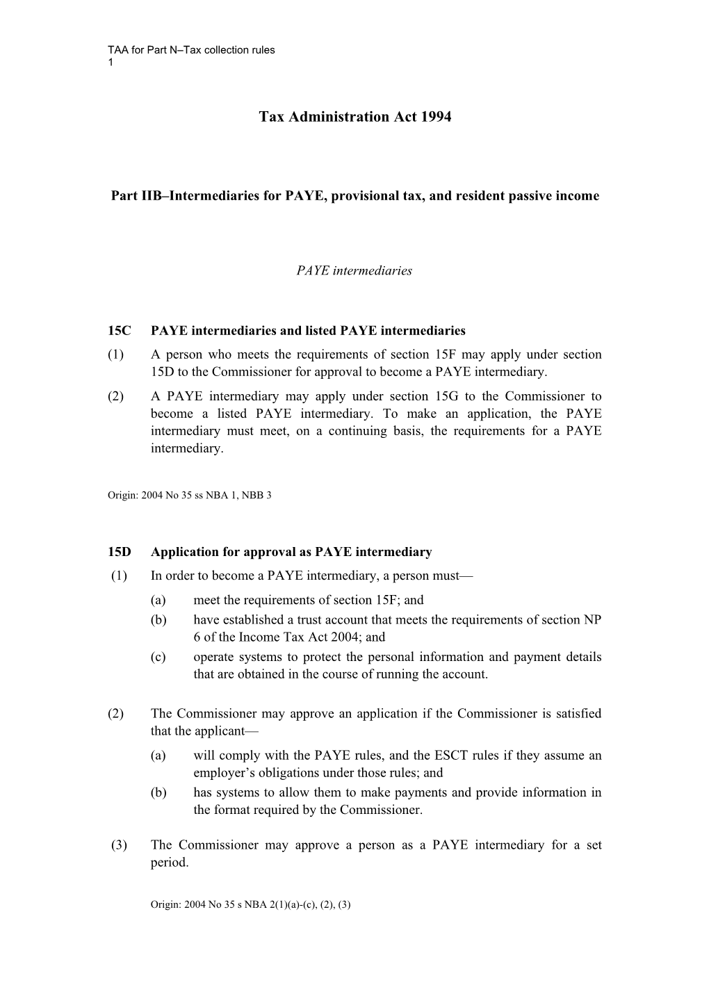 Rewriting the Income Tax Act - Exposure Draft - Part N Amendment TAA Legislation