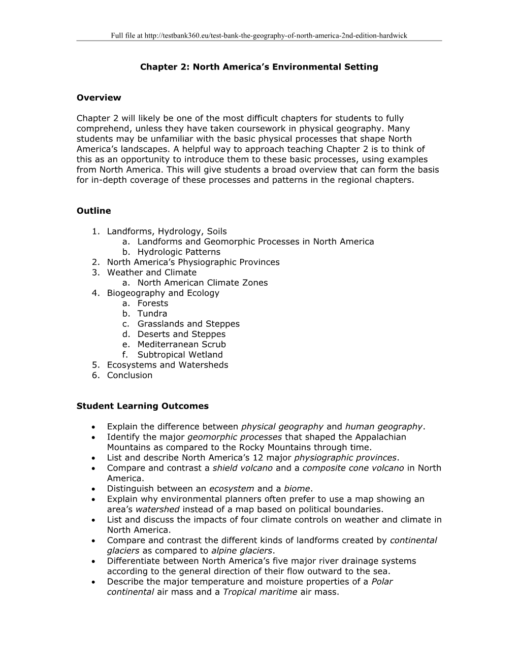 Chapter 2: North America S Environmental Setting