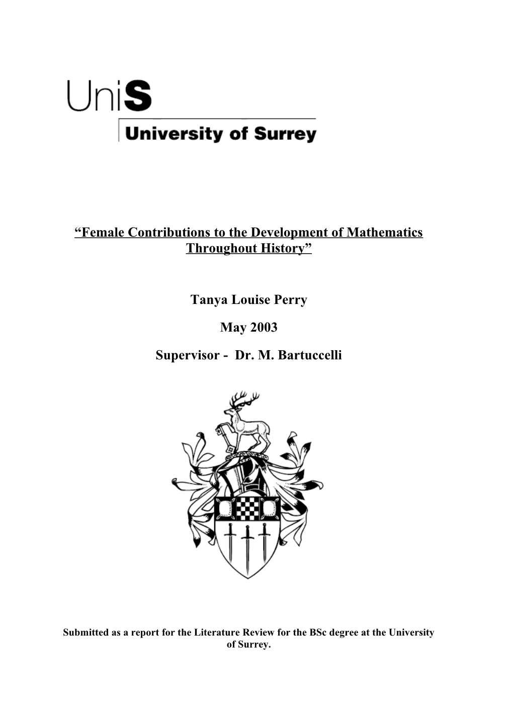 Female Contributions to the Development of Mathematics Throughout History