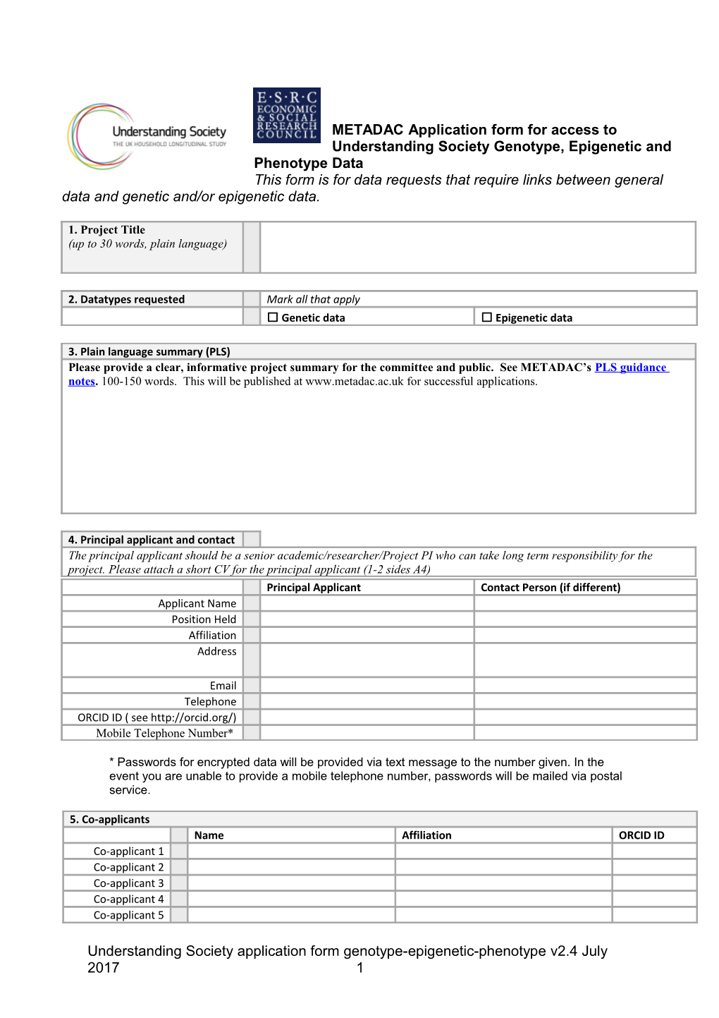 1. Criteria for Reporting Incidental Findings to METADAC