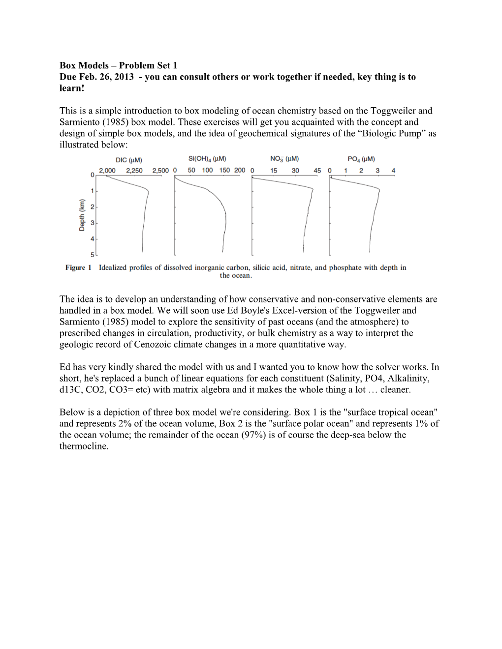 Box Models Problem Set 1