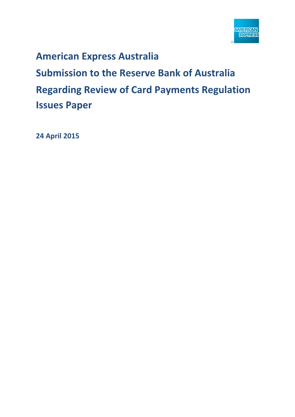 Submission to the Reserve Bank of Australia