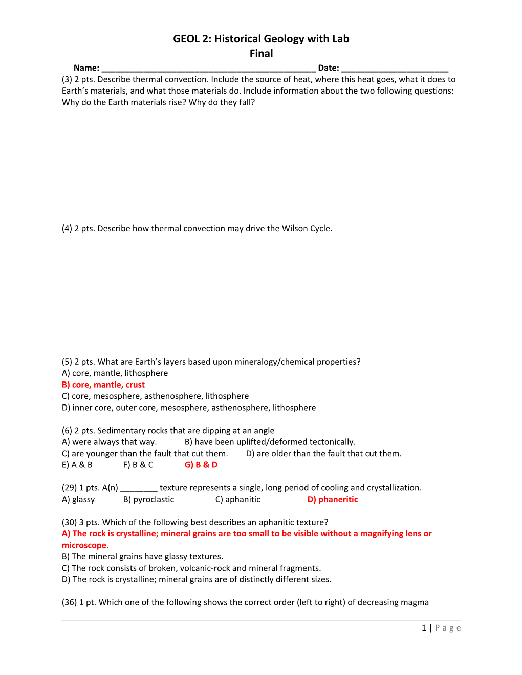 GEOL 2: Historical Geology with Lab