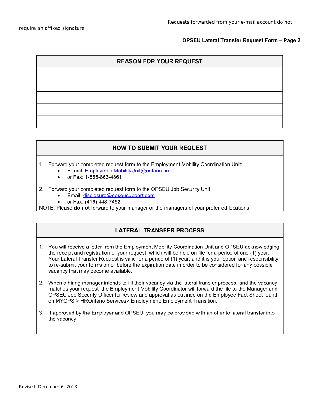 Opseu Lateral Transfer Request Form