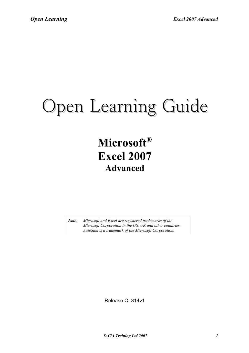 Open Learning Guide