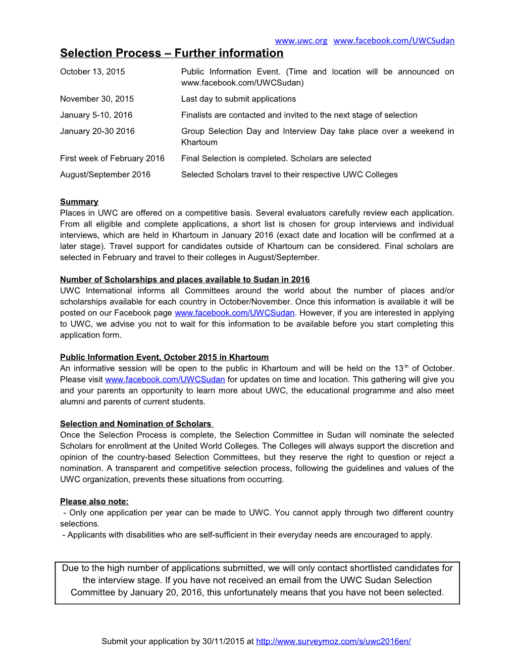 UWC Sudan Application Form (English)