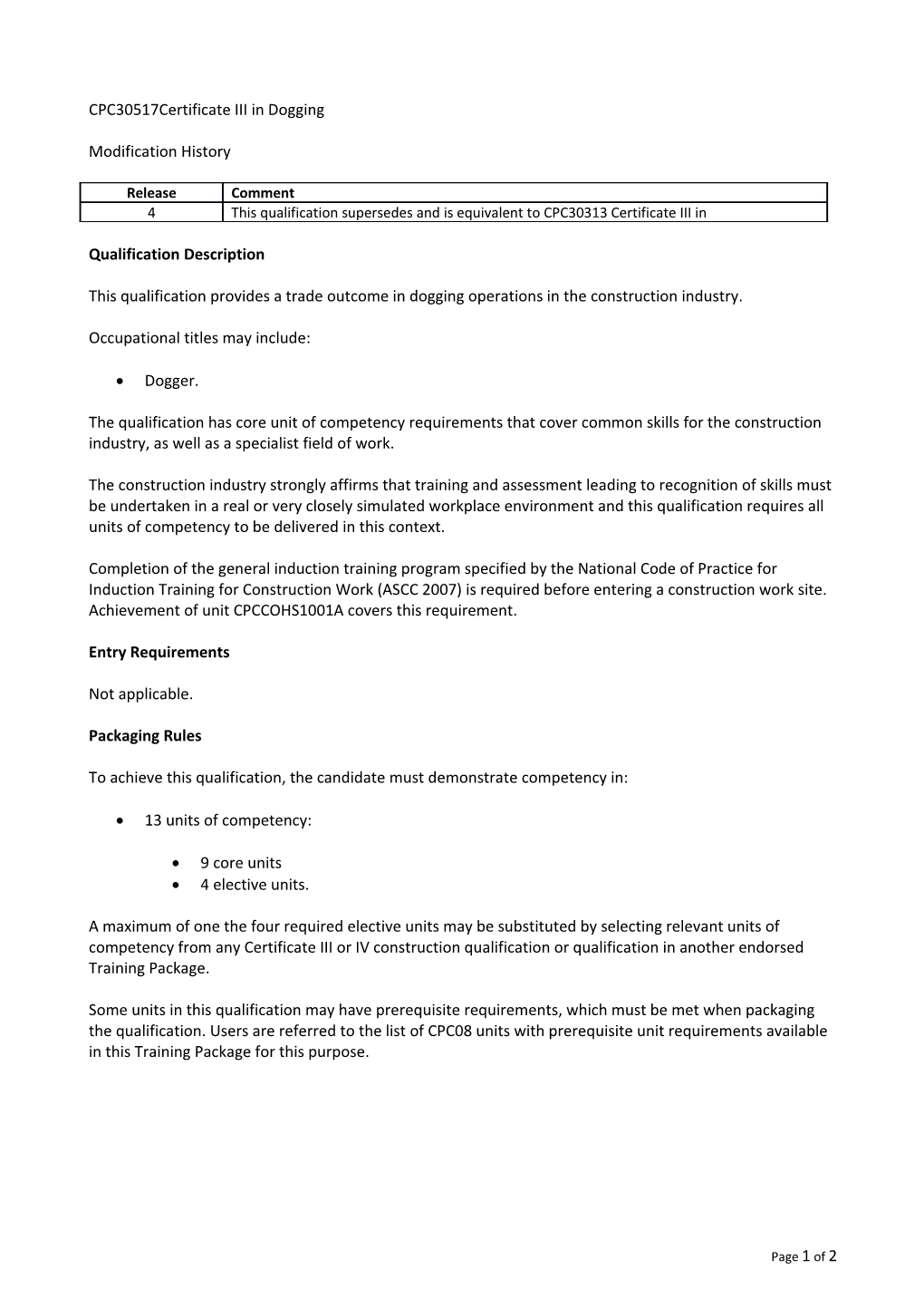 Cpc30517certificate III in Dogging