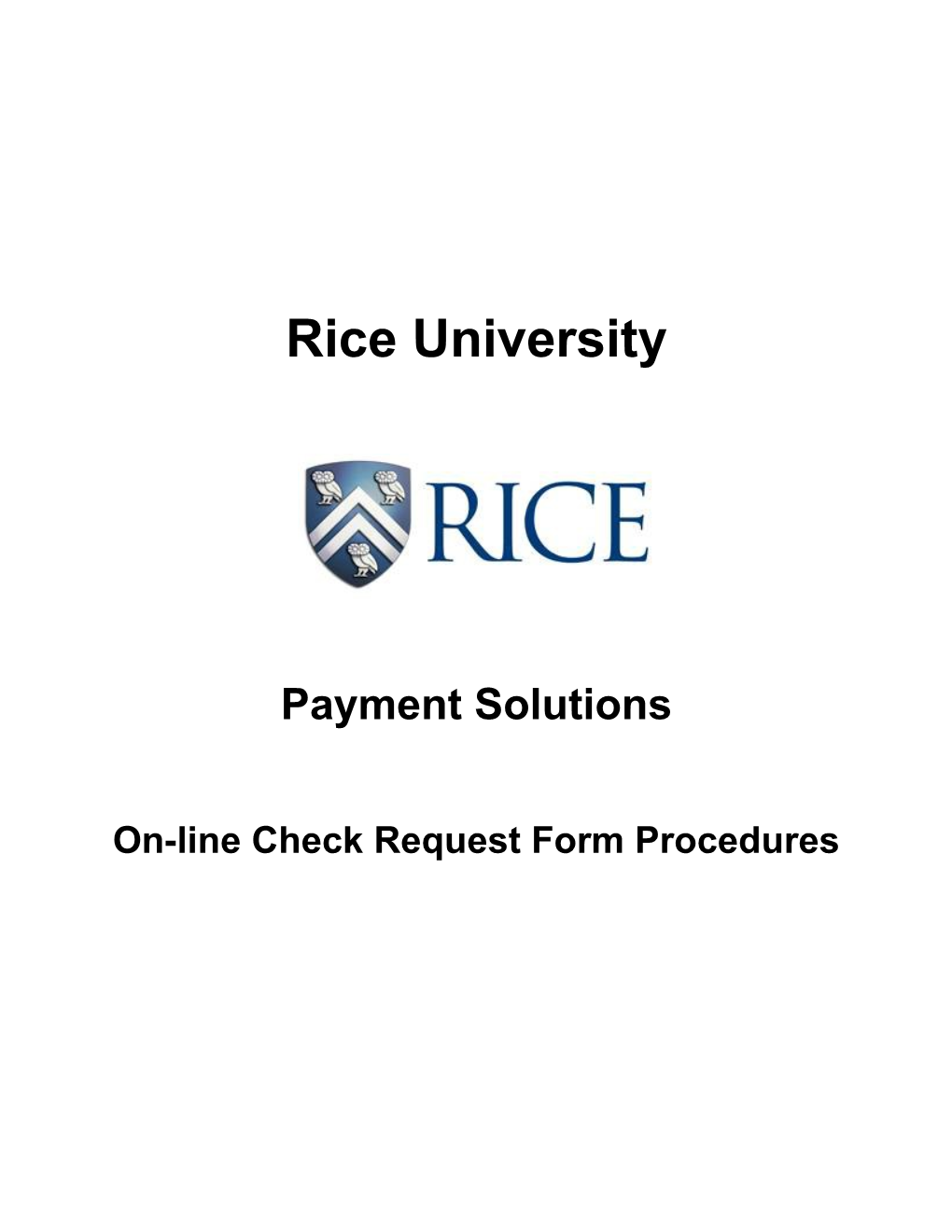 On-Line Check Request Form Procedures