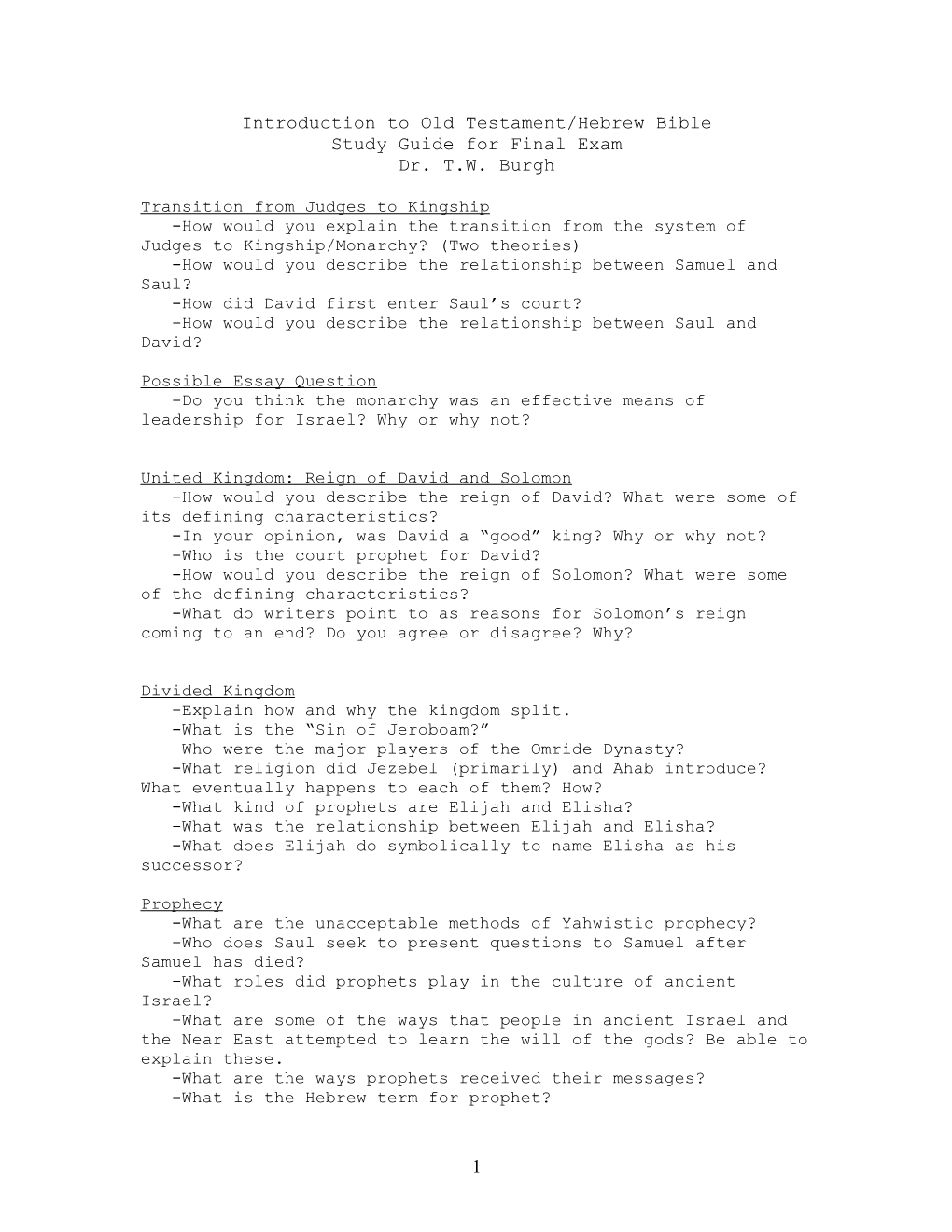 Introduction to Old Testament/Hebrew Bible