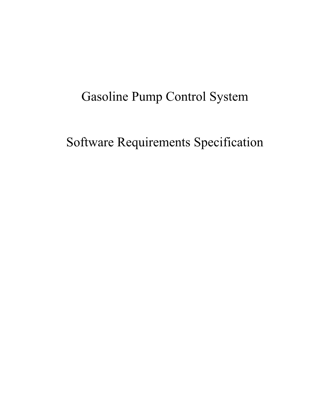 Gasoline Pump Control System