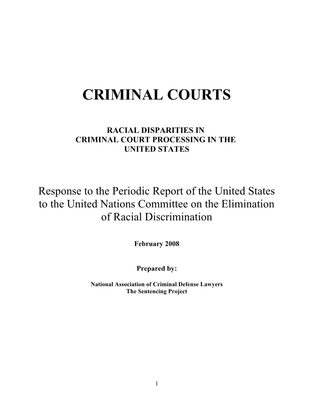 Criminal Court Processing in The