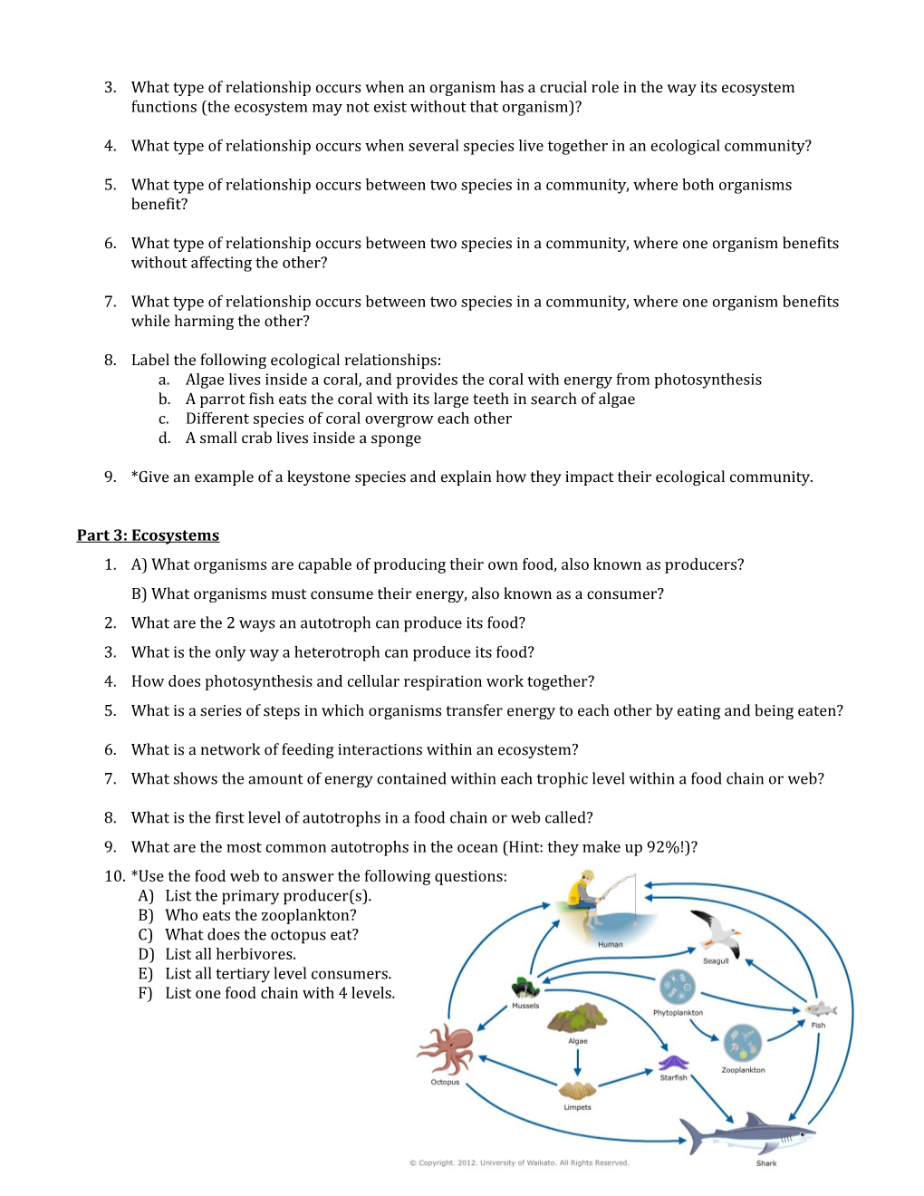 Marine Science Unit 6 Test Study Guide