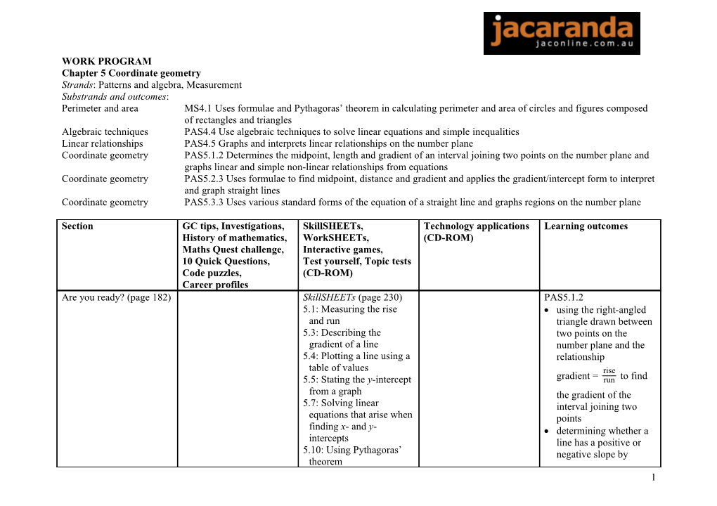 Chapter 5 Coordinate Geometry