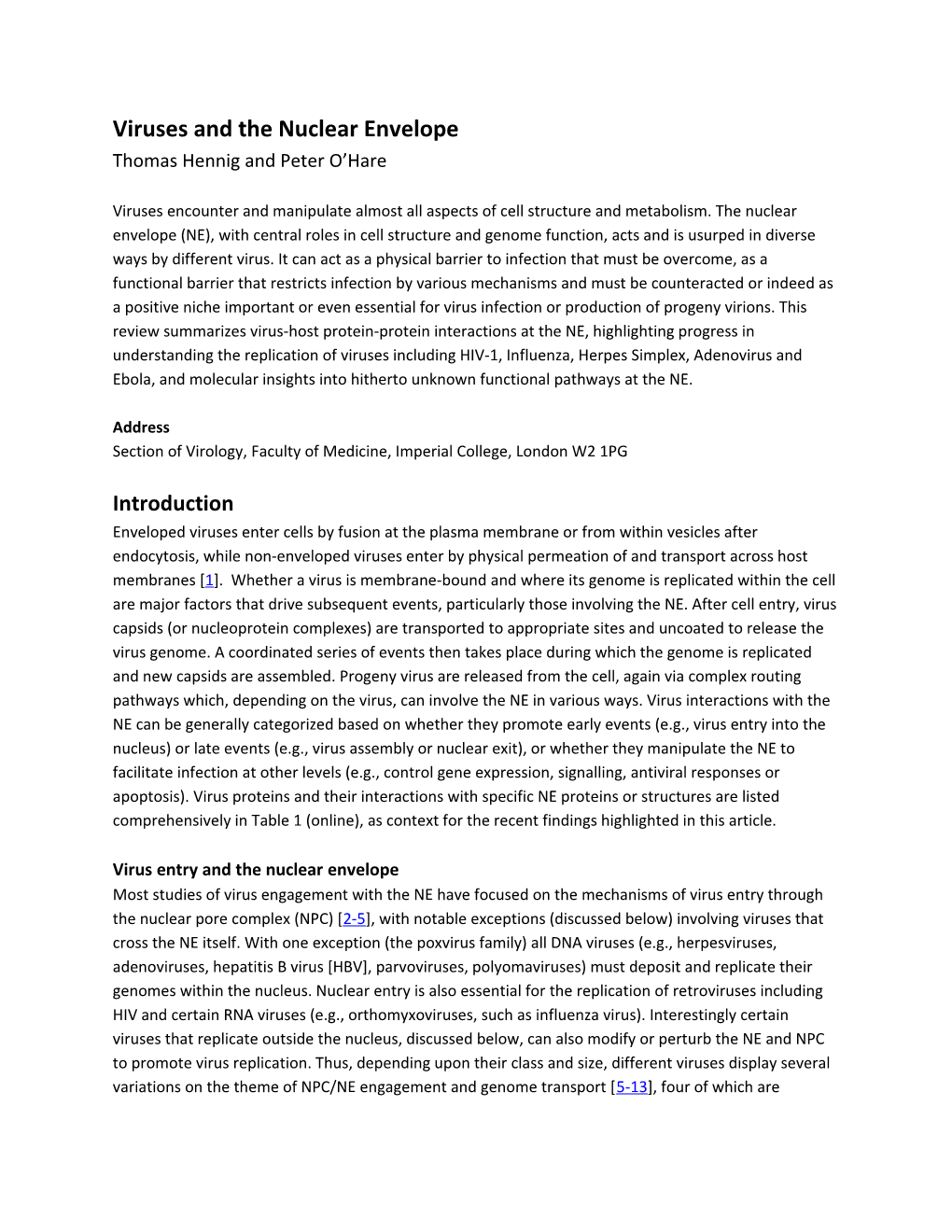 Viruses and the Nuclear Envelope