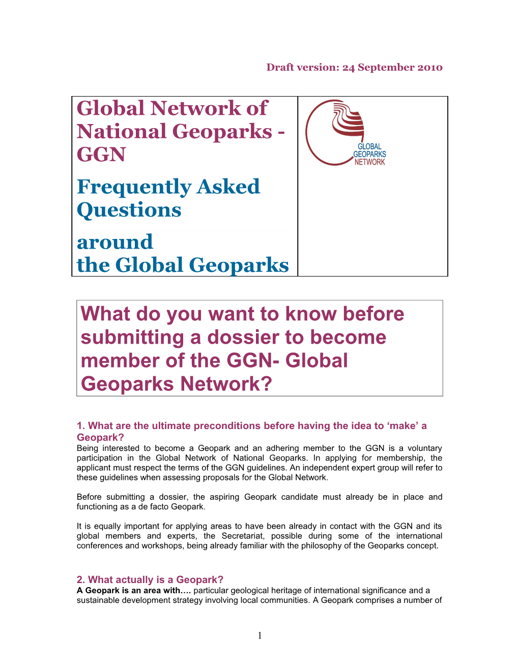 Global Network of National Geoparks