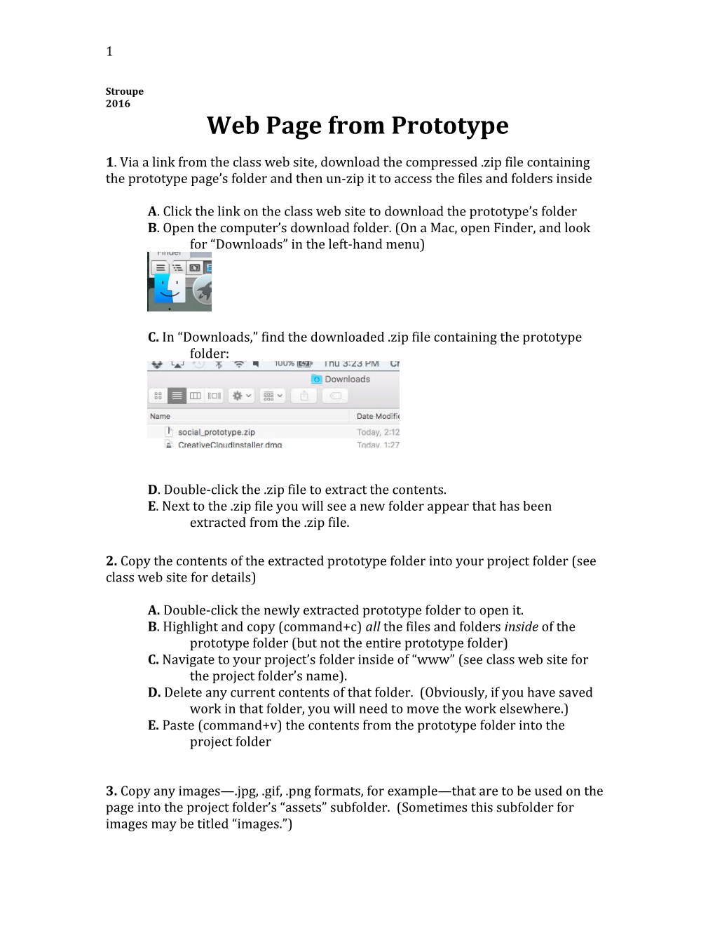Web Page from Prototype