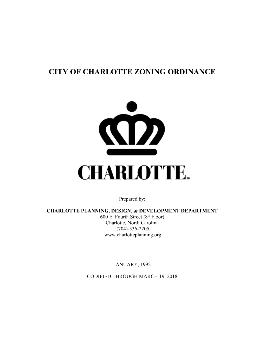 City of Charlotte Zoning Ordinance