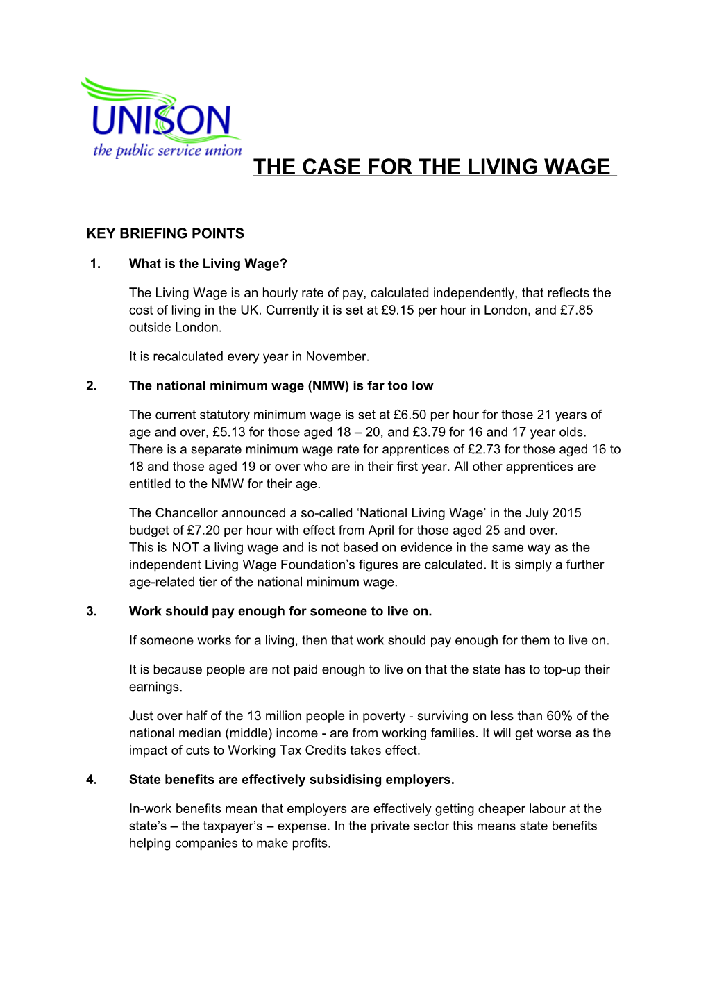 YOUNG WORKER S MONTH 2015 - LIVING WAGE WEEK 1 7November