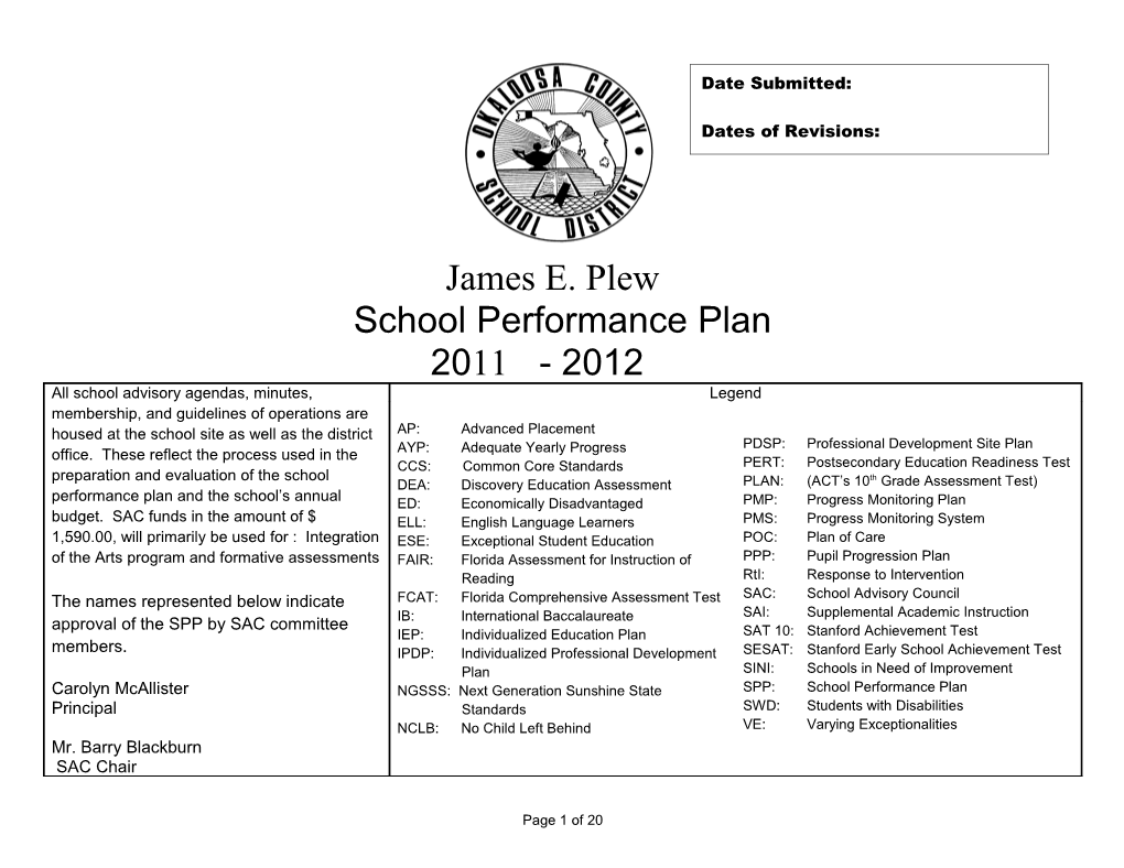 School Performance Plan