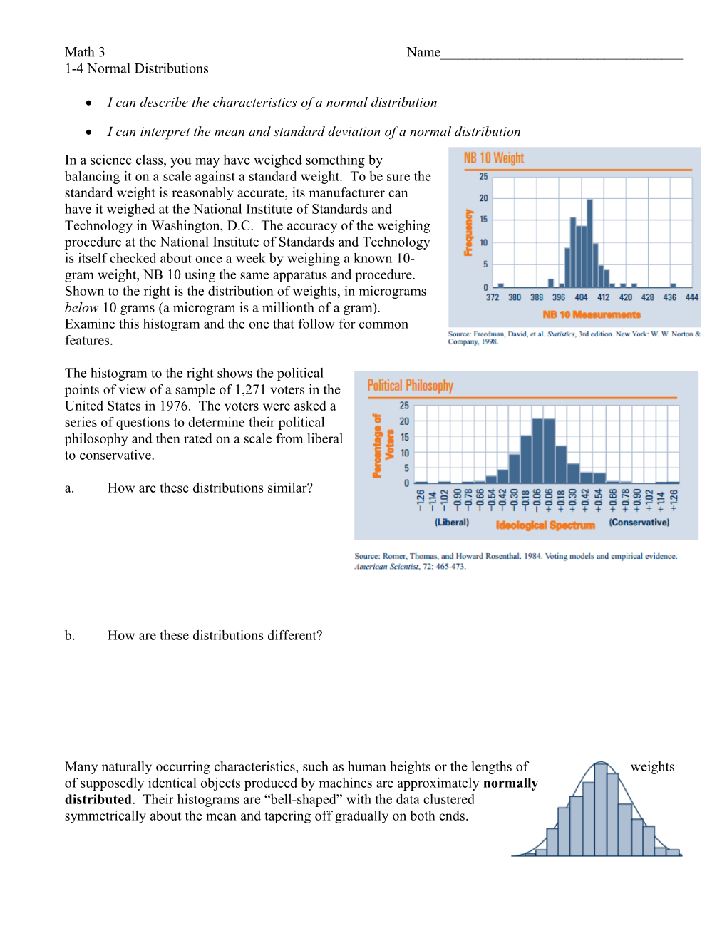 1-4 Normal Distributions