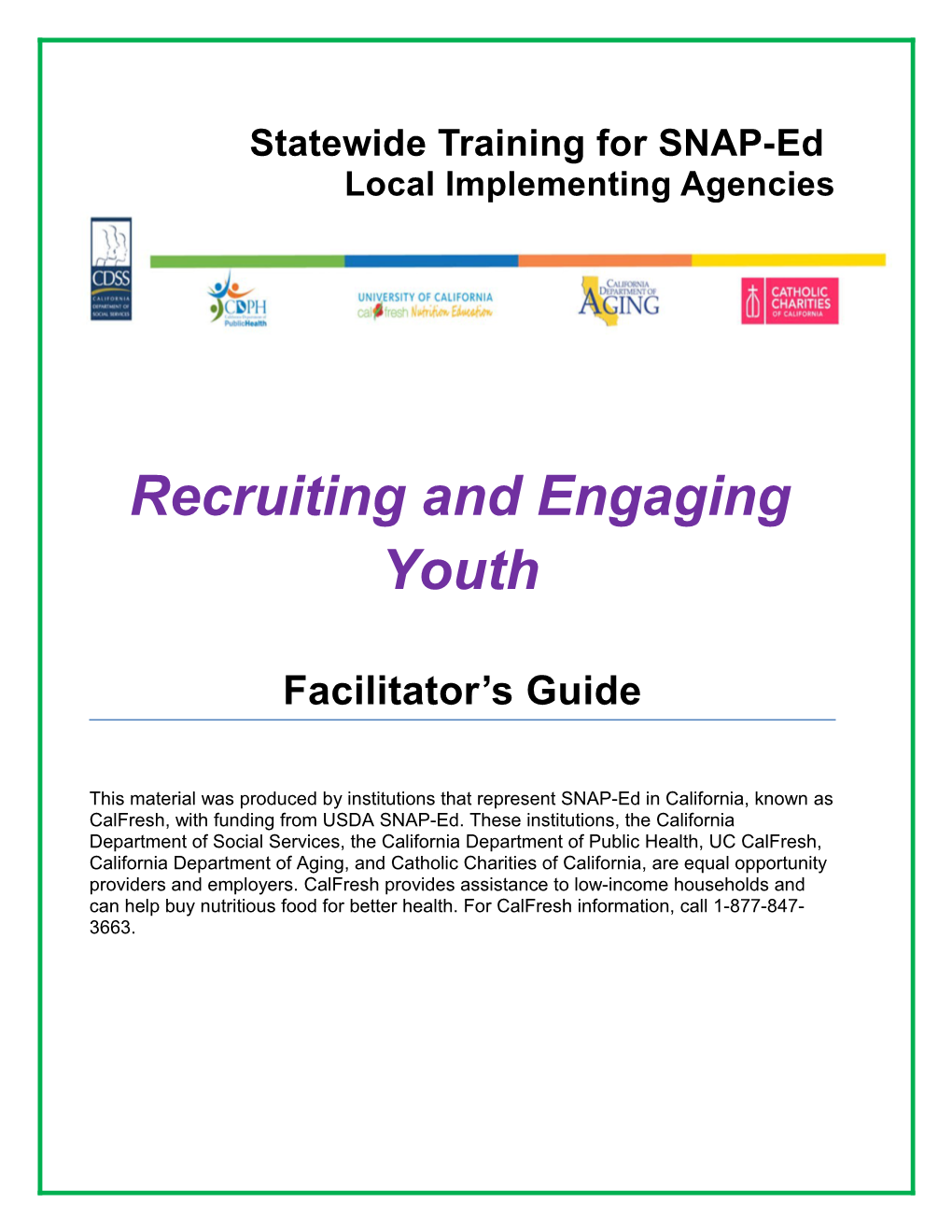 Recruiting and Engaging Youth