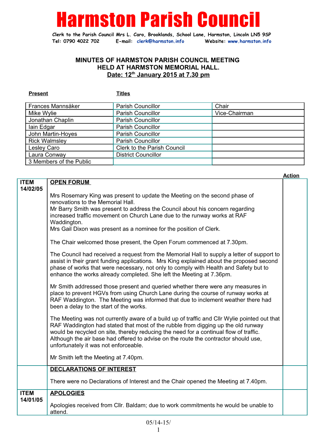 Harmston Parish Council