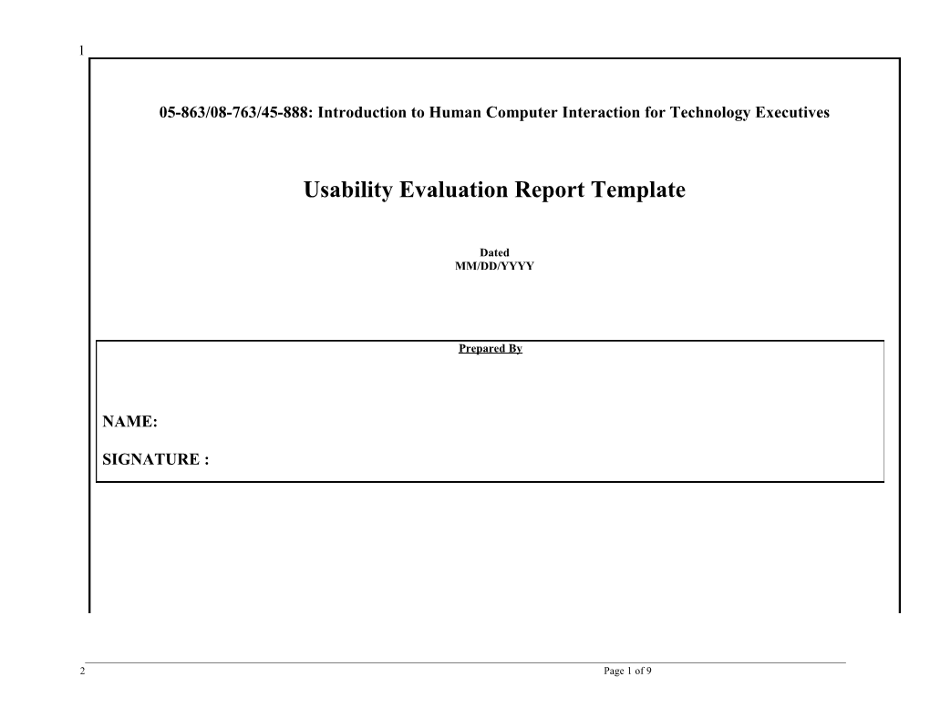 Usability Evaluation Report