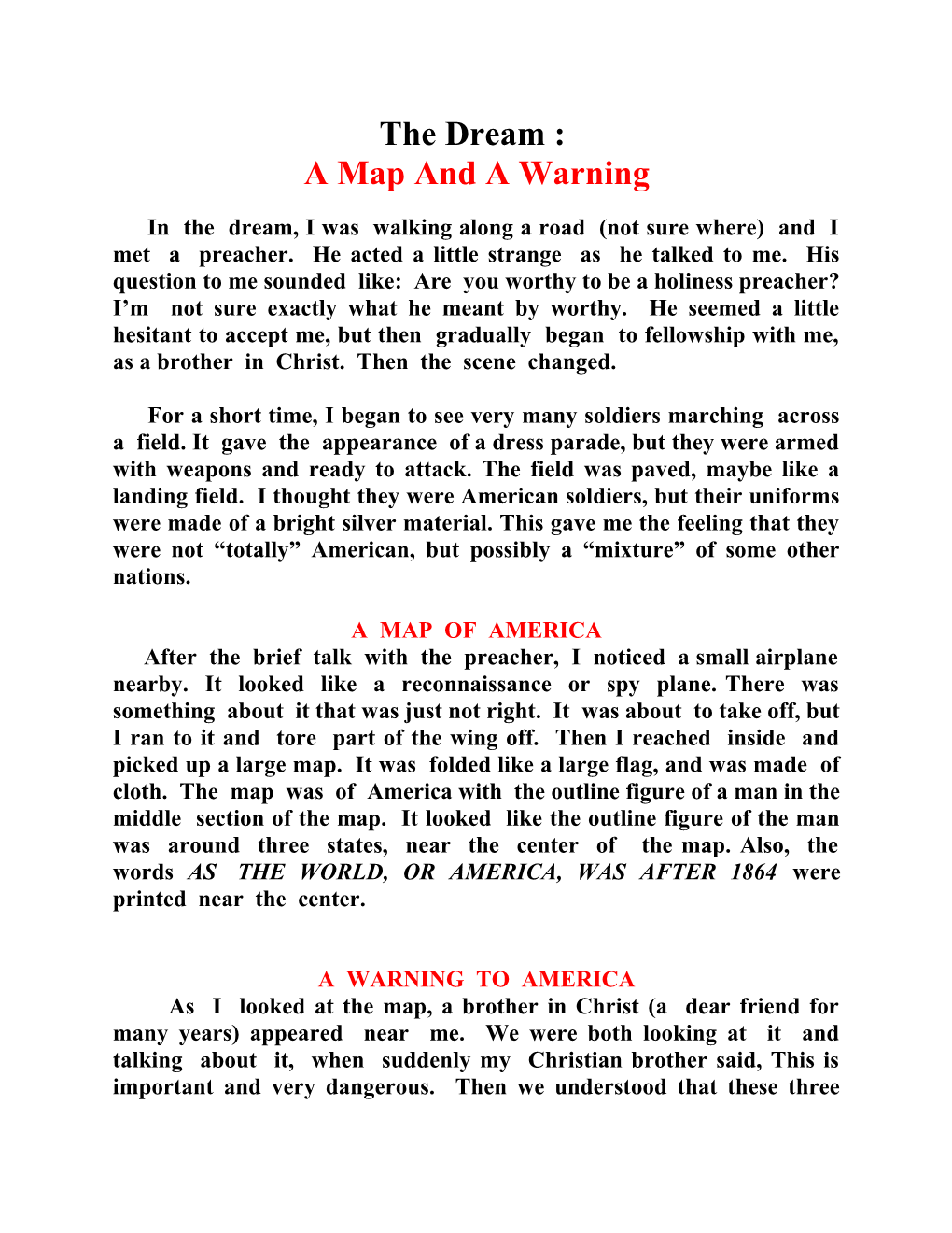 A Map and a Warning