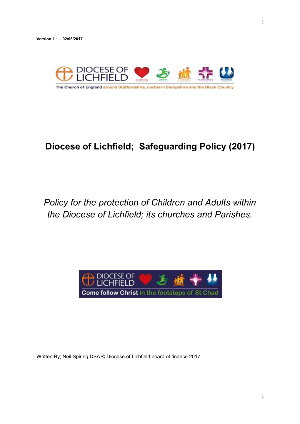 Diocese of Lichfield; Safeguardingpolicy (2017)