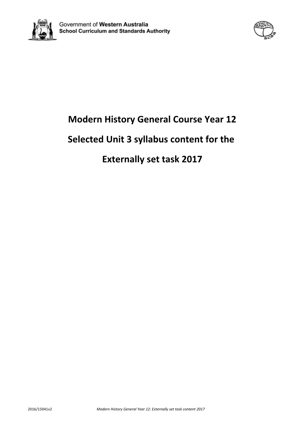 Modern History General Course Year 12