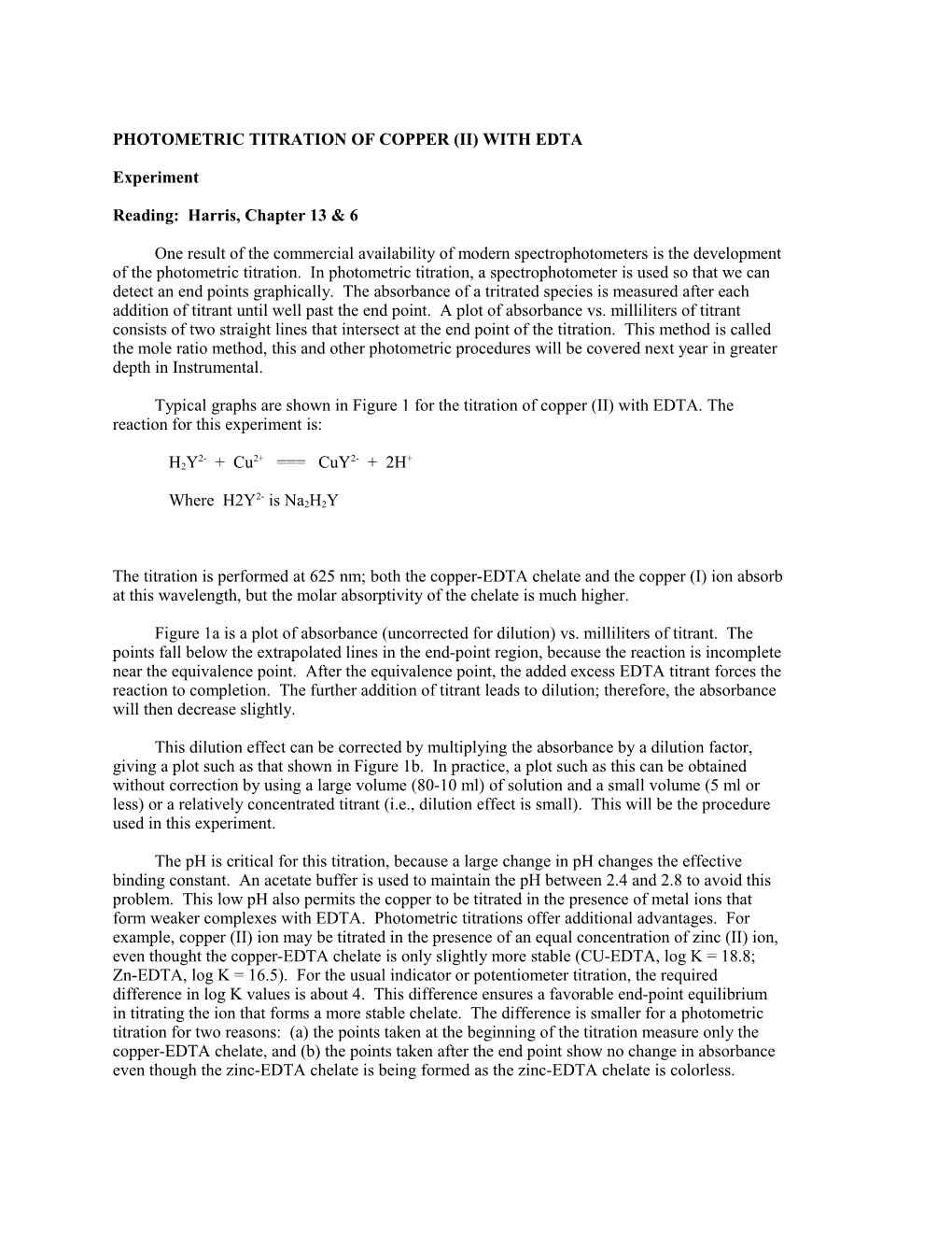 Photometric Titration of Copper (Ii) with Edta