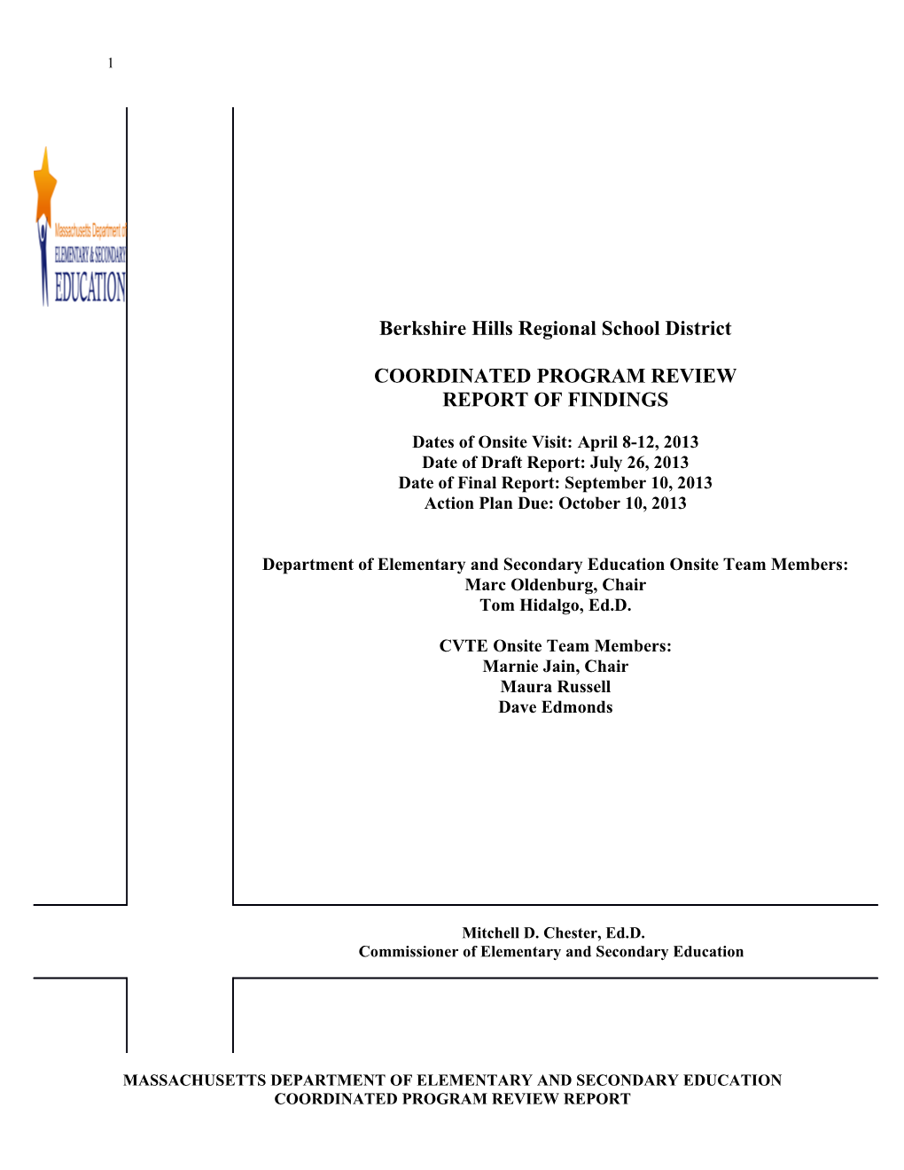 Berkshire Hills RSD CPR Final Report 2013