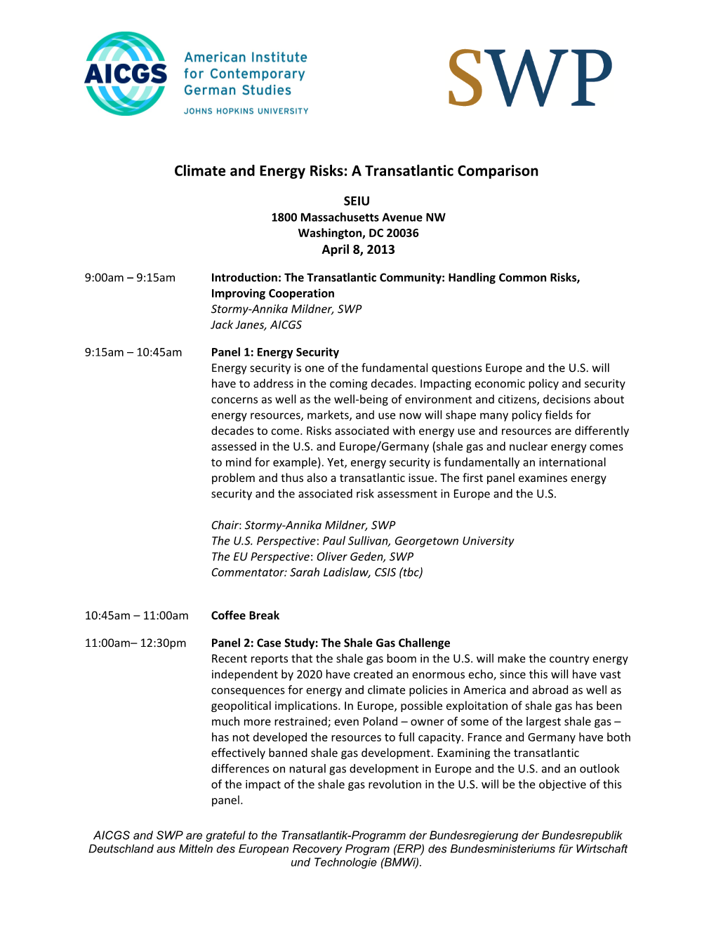 Climate and Energy Risks: a Transatlantic Comparison