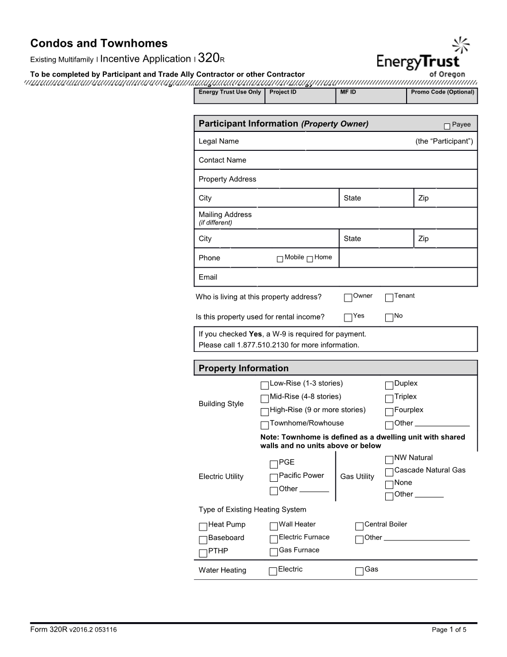 Incentive Application Condos and Townhomes