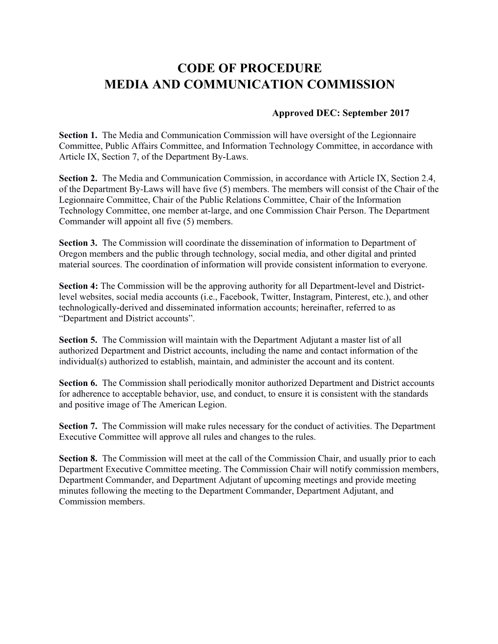 Media and Communication Commission