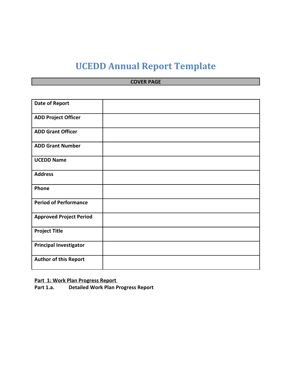 UCEDD Annual Report Template