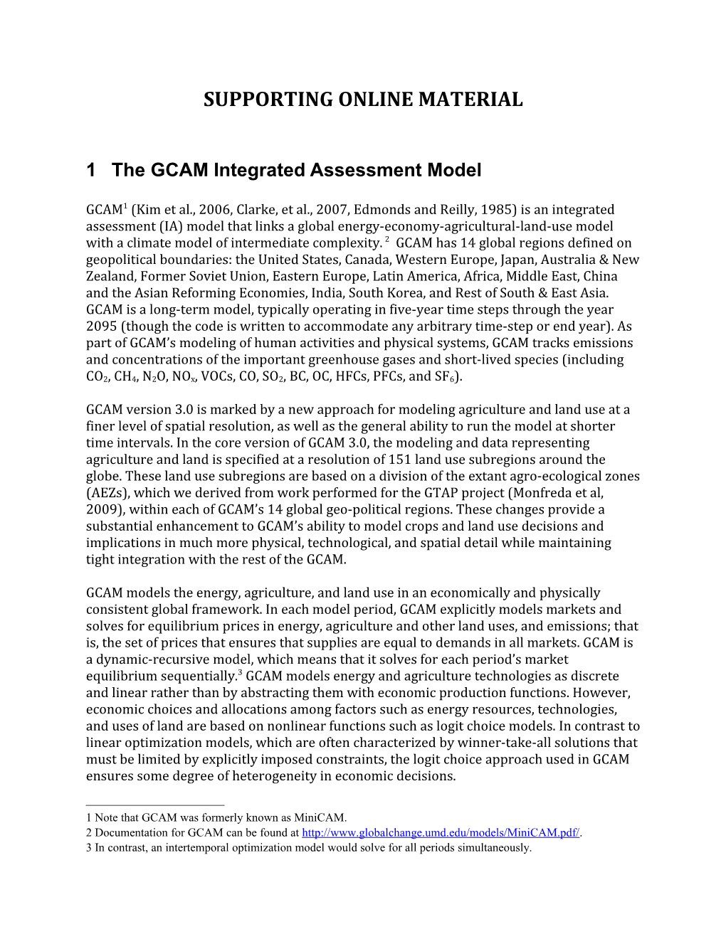 1 the GCAM Integrated Assessment Model