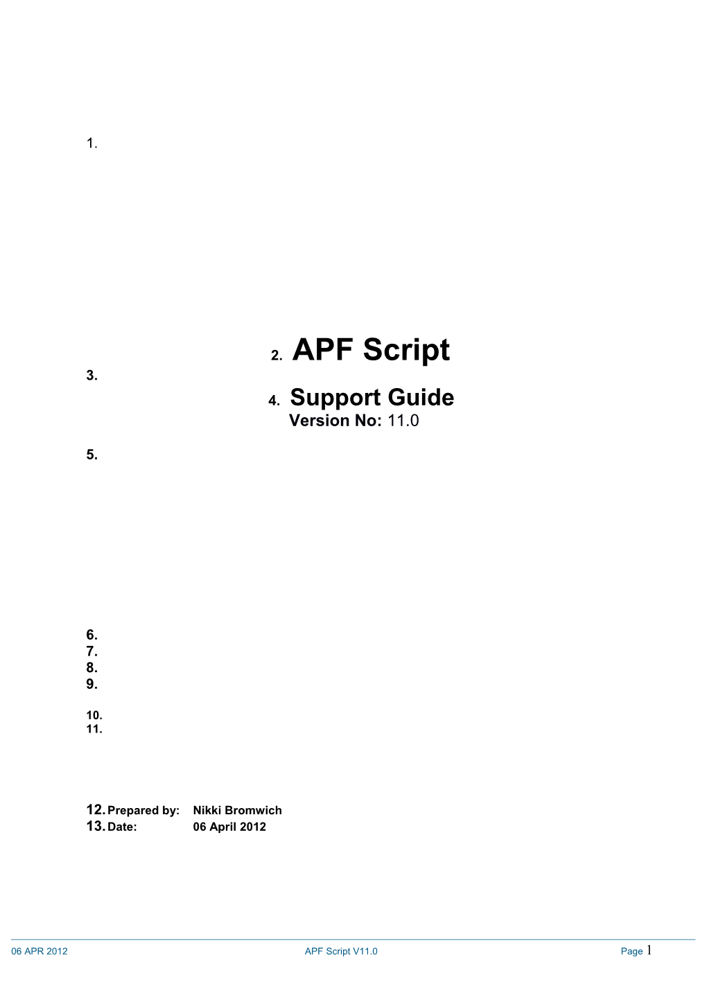 APF Script Support Guide 11.0